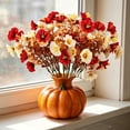 thumbnail image 4 of Fall Artificial Orange Flower Bouquet, Realistic Silk Morning Glories for Thanksgiving, Halloween & Home Decor, 4 of 5