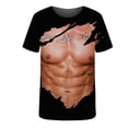 thumbnail image 3 of EQWLJWE Men's Short Sleeve Tee Men Casual Round Neck Muscle 3D Digital Printing Pullover Fitness Sports Shorts Sleeves T Shirt Blouse, 3 of 3