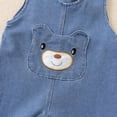 thumbnail image 6 of Ruyang Baby Girls' Denim Overall Bib Overalls Relaxed Fit Baby Boys Jean Pants Toddler Sleeveless Jumpsuit with Pocket, 6 of 8