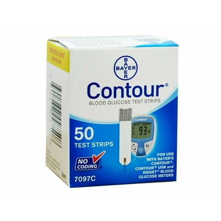 Contour Blood Glucose Test Strips For Self Testing 50 Test Strips No Coding