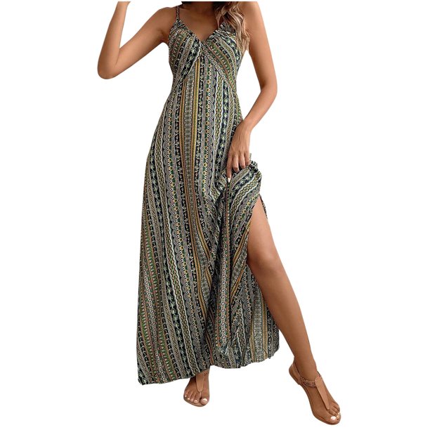 Sexy Vestido Casual para las Mujeres Cuello en V sin Mangas Bloque de Color Suspendidos Suéter, Vestido de Moda para Diario