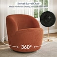 thumbnail image 3 of BELLEZE Swivel Barrel Chair, Velvet Modern Round Swivel Accent Chair, 360° Upholstered Swivel Single Sofa Armchair, Comfy Swivel Accent Chair for Living Room Bedroom - Slate (Brick), 3 of 7
