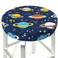 thumbnail image 3 of Kll Planets And Stars Round Bar Chair Cushion Cover 13 Inch,Bar Stool Protector With Elastic, Soft Washable, 3 of 7