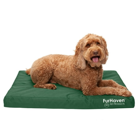 UPC: 0842229125405 | FurHaven Pet Products Indoor/Outdoor Oxford Deluxe Full Support Pet Bed for Dogs & Cats – Forest Large