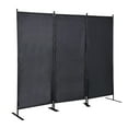 thumbnail image 3 of Resenkos Portable Wall Partition Room Separators, Metal Fabric 3 Panels Folding Privacy Screen Room Divider, Black, 3 of 7