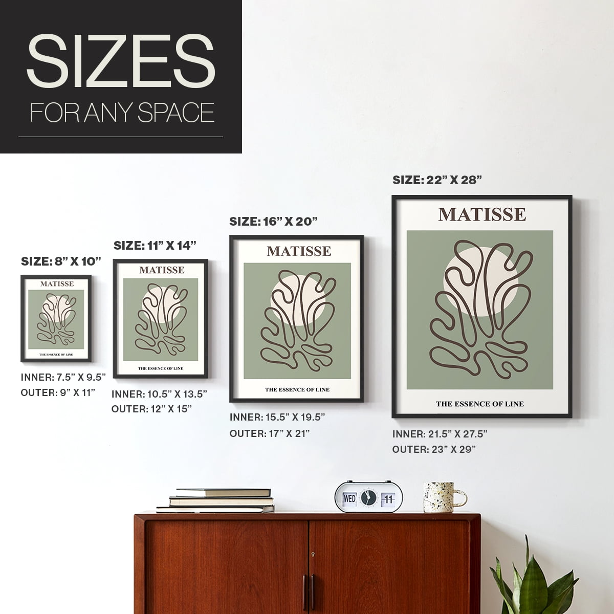 Matisse CXIII Framed Print in Black Solid Wood 16 x 20 Framed Print