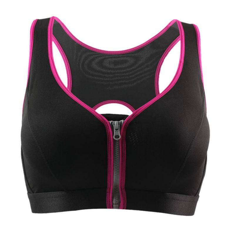 Download Popvcly - Womens Chest Front Open Zipper Sports Bra ...
