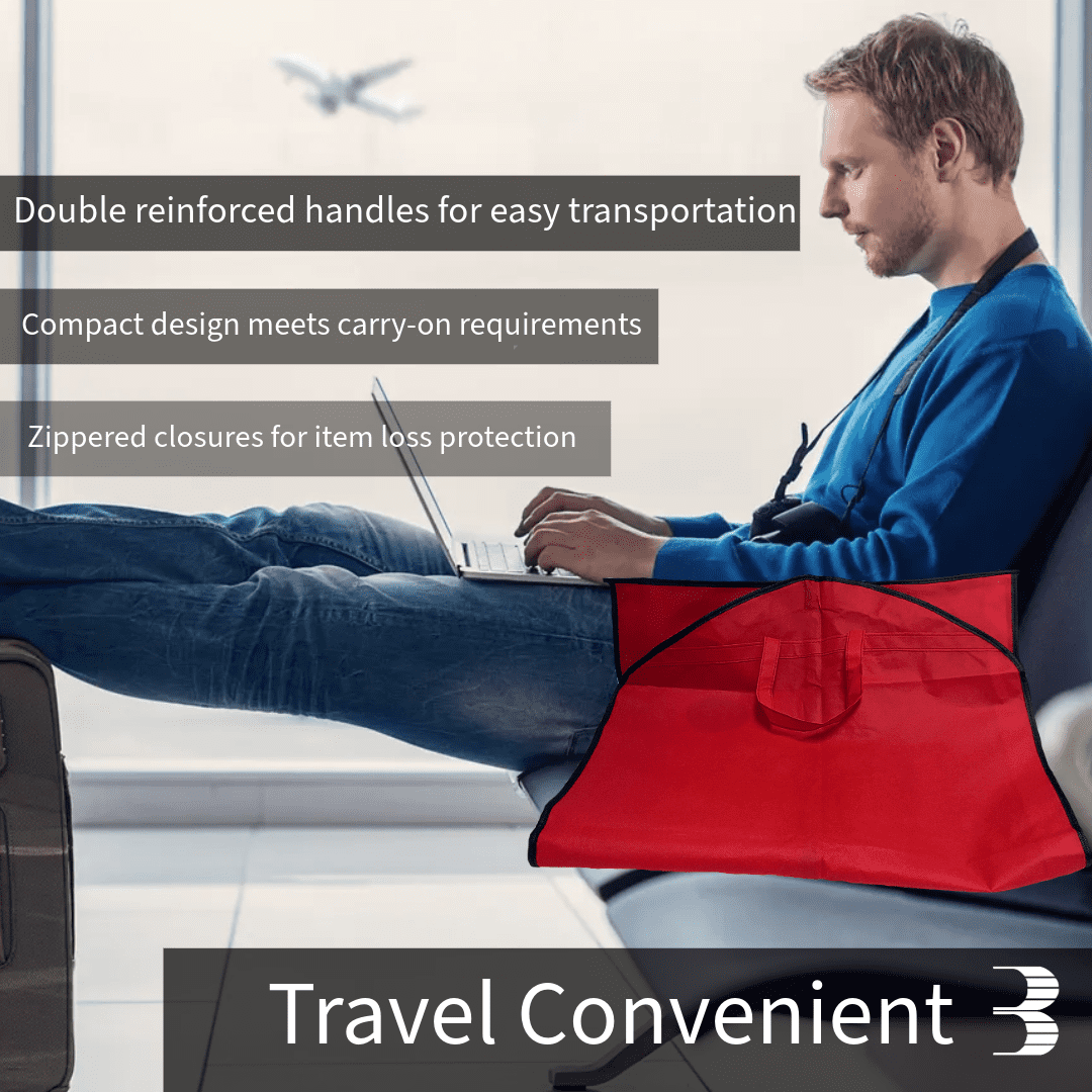 60'' Breathable Red (Gussted) PP Non Woven Garment Bag (Window & Shoe Pocket) - 1 Count - Basic LTD