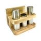 thumbnail image 5 of Juego de salero y pimentero, accesorios para pimentero, suministros de cocina con servilletero, caja de condimentos para cocinar en cocina Madera de acero inoxidable, 5 of 8