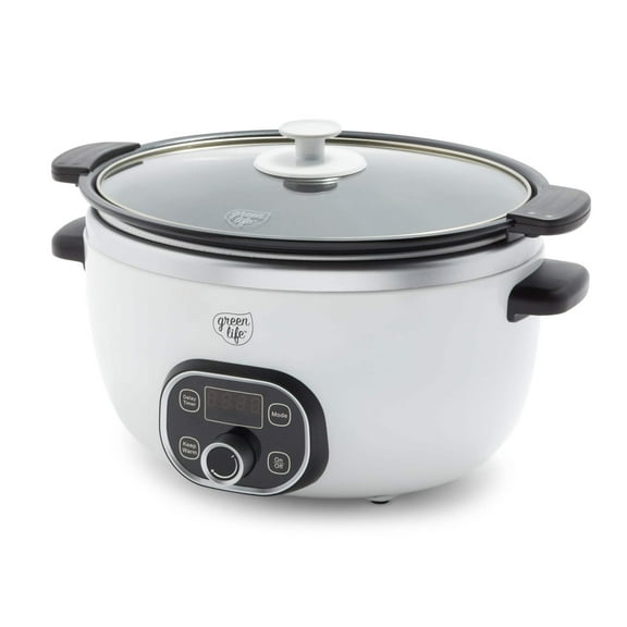 GreenLife 6 Qt Ceramic Nonstick Slow Cooker, Yellow