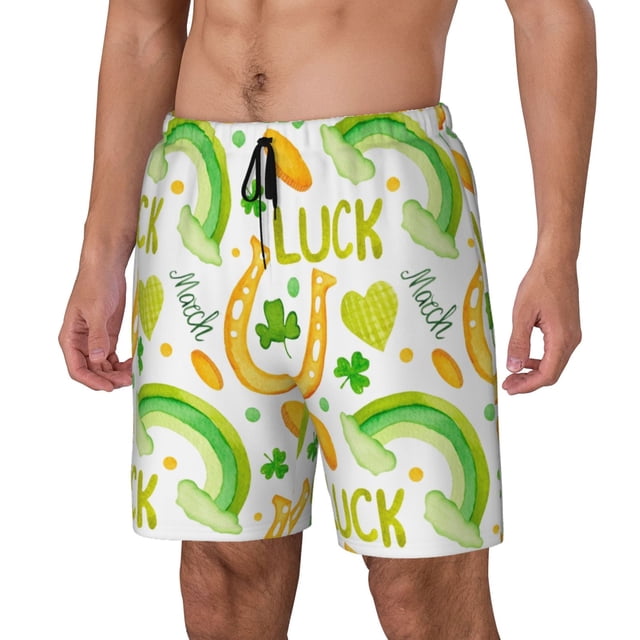 Balery St Patrick's Day1 Bañador para hombre, shorts de playa de secado rápido con entrepierna y forro de compresión-3X-Large