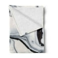 thumbnail image 2 of Marble Print Soft Flannel Fleece Blanket, Trippy Mix of Colors Unusual Forms Creative Paintbrush Style Image, Cozy Plush for Indoor and Outdoor Use, 60" x 80", Black Pale Grey Dust, by Ambesonne, 2 of 5