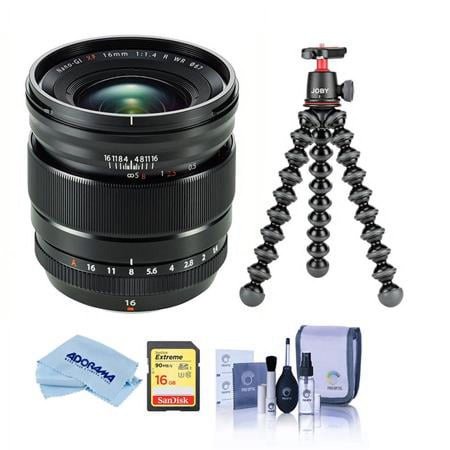 UPC: 0192223114463 | XF 16mm f/1.4 R WR Lens  Bundle with Joby GorillaPod 3K Kit  32GB U3 SDHC Card  Cleaning Kit  Microfiber Cloth