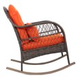 thumbnail image 5 of Gymax Patio Rattan Wicker Rocking Chair Porch Deck Rocker Outdoor Furniture W/ Cushion, 5 of 10