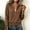 Brown, variant on Women's Zip Up Henley Neck Sweatshirt Textured Slim Fit Long Sleeve Bomber Jacket with Ribbed Cuffs for Casual Daily Wear and Layering