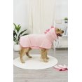 thumbnail image 4 of Juego de toallas para perros Pawyee, bata grande de microfibra con forma de dinosaurio rosa, 4 of 6