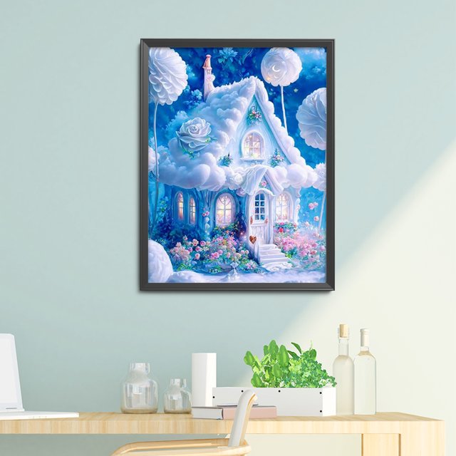 Cuadros Decorativos 5D bricolaje ronda completa taladro diamante pintura Castillo Kit arte decoración del hogar (QQ288) Wdftyju embutido en tela