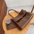 thumbnail image 3 of HUISZJ Shoulder Bag, Tote Handbag with Adjustable Strap, PU Leather Crossbody Bag for Travel Commute Work (Brown), 3 of 7