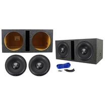 (2) Rockville W12K6D4 V2 12" 4800w Car Audio Subwoofers Vented Sub Box Enclosure