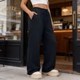 thumbnail image 2 of Ltctricy Sweatpants for Women Wide Leg Baggy Lounge Travel Pants Athletic Workout Casual Drawstring Pants with Pockets, 2 of 7