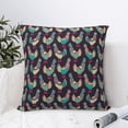 thumbnail image 4 of Pofeuu Bohemian Chicken Print Double-sided plush pillowcase Square Throw Pillow Covers Pillows Cover for Living Room Bedroom Sofa Couch Cushion Cover（No pillow core）-22"x22", 4 of 7