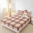 thumbnail image 4 of Manfei Geometric Plaid Grid Bed Sheets,Classic Buffalo Print King Sheets,Red Black Stripe Sheet Set For Kids,Luxury Bedroom Decor,4 Pieces, 4 of 7