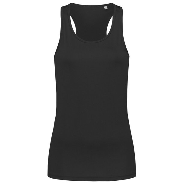 Stedman - Camiseta deportiva de tirantes modelo Active Poly para mujer (Negro ópalo)