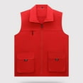 thumbnail image 2 of JGGSPWM Women's Lightweight Breathable Travel Hiking Waistcoat Jacket with Pocket and Zipper Spring Fall Sleeveless Work Vest Red M, 2 of 7