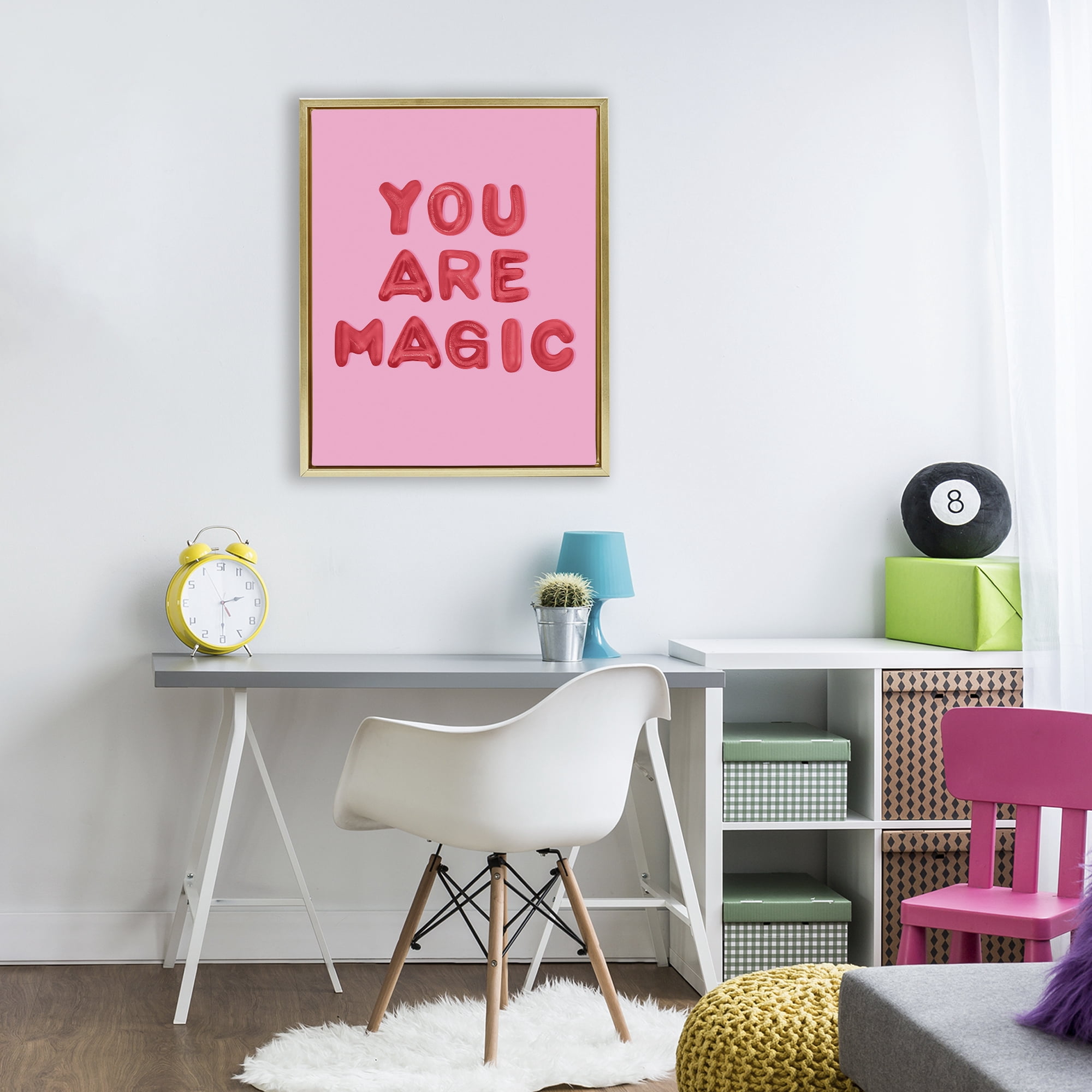 Stupell Industries You Are Magic Red & Pink Gold Framed Floater Canvas Wall Art, design by LISH Creative