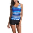 thumbnail image 2 of Traje de baño Nikou para mujer estampado de rayas Cuello redondo, 2 of 7