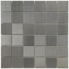 EliteTile Vulcan 11-3/4'' x 11-3/4'' Polished Stainless Steel Over Porcelain Mosaic in Stainless Steel