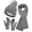 Gray, variant on Womens Winter Hat Gloves Scarf Set Fleece Knit Pom Beanie Warm Neck Warmer Touchscreen Gloves 3 in 1 Gift Set