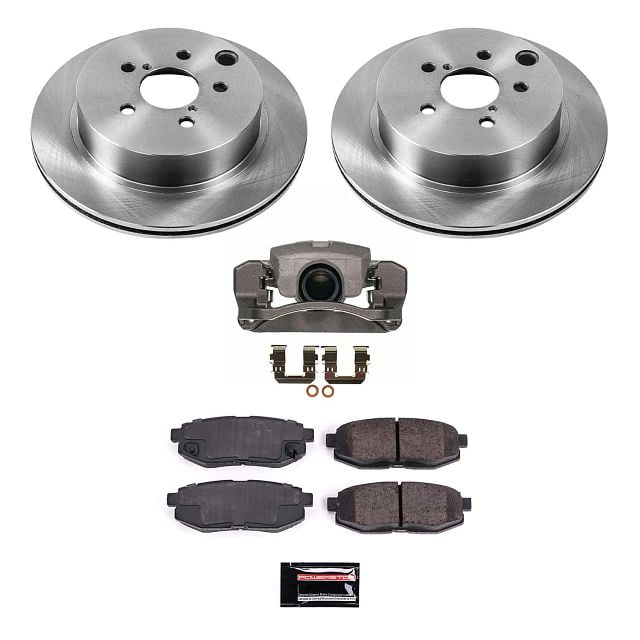 PowerStop Front and Rear Stock Replacement Brake Pad and Rotor Kit with Calipers Fits: FORD Select Models KCOE6820A