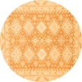 thumbnail image 1 of Ahgly Company Indoor Round Abstract Orange Modern Area Rugs, 7' Round, 1 of 4