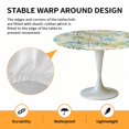 thumbnail image 2 of Elastic Fitted Round Tablecloth, Watercolor Forest Colorful Waterproof Stretch Table Cover for 55"-60" Tables, Abstract Art Modern Trees Washable Outdoor Tablecloths for Patio, Picnic, Camping, 2 of 9