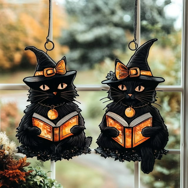 Seyotauo Halloween Window Hanging, Cute Ghost Suncatcher, Fun Decoration Plant Light Catcher, Cute Ghost Plant Hangings Wall Hangings Window Decoration for Family Art Wall Decor, Hanging Decor