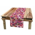 thumbnail image 1 of Chevron Table Runner, Colorful Arrow Motifs Chevron Lines Geometrical Patchwork Inspired Pattern Cubes, Dining Room Kitchen Rectangular Runner, 3 Sizes, by Ambesonne, 1 of 2