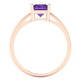 thumbnail image 4 of Solitaire Engagement Ring for Women - 2ct Natural Amethyst in 14K Rose Gold Promise Ring, 4 of 6