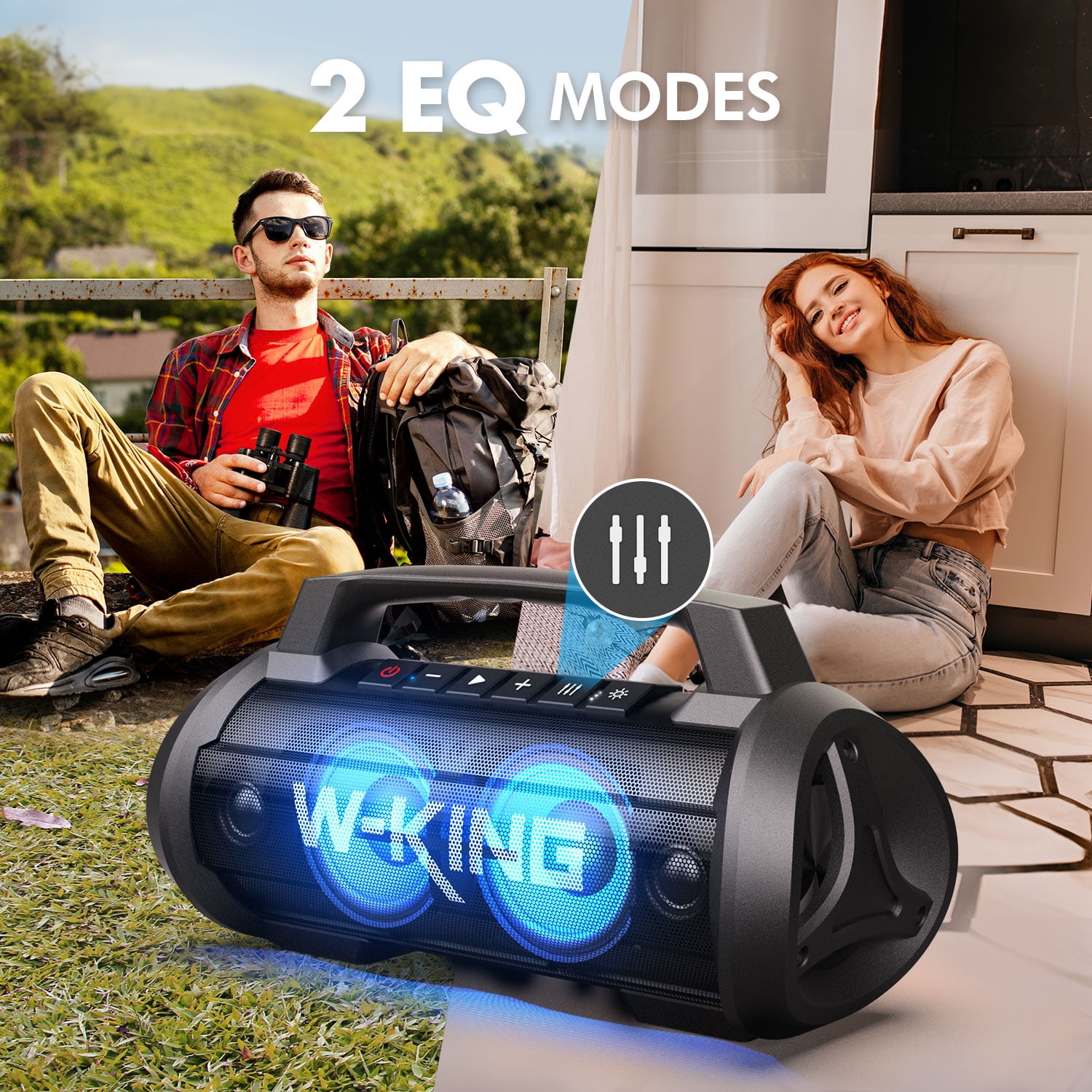W-KING Cassa Bluetooth Portatile Grande con microfono, 70W