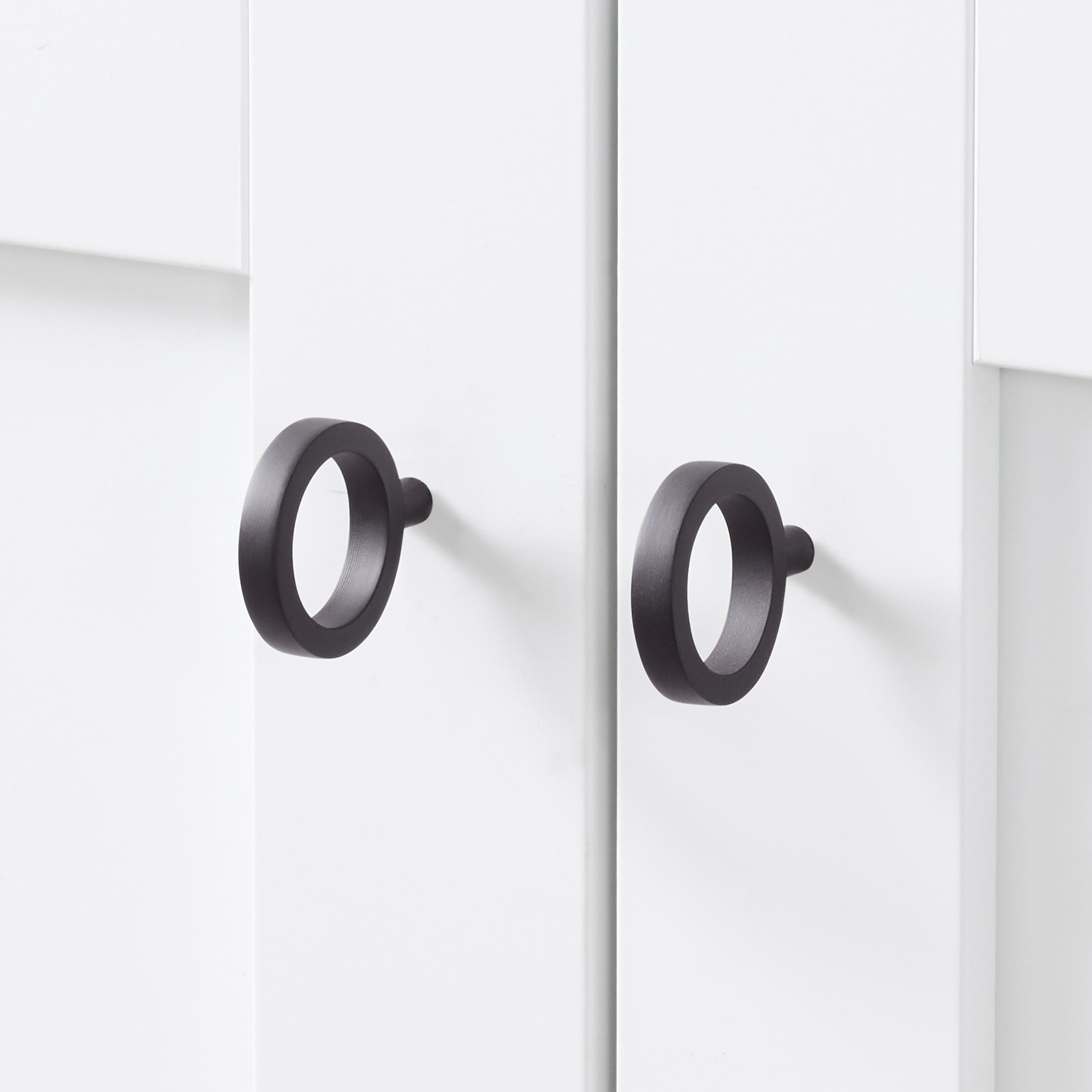 Better Homes & Gardens Ring Pull Knob, Sleek Simplicity Collection, 2 Pack, Matte Black