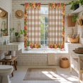 thumbnail image 5 of Fall Maple Leaves Kitchen Curtains 63 Inch Length, Thanksgiving Beige Brown Plaid Tiers Curtains for Living Room Berdoom Bathroom, Light Filtering Drapes Window Treatment 2 Panels 42"Wx63"L, 5 of 9