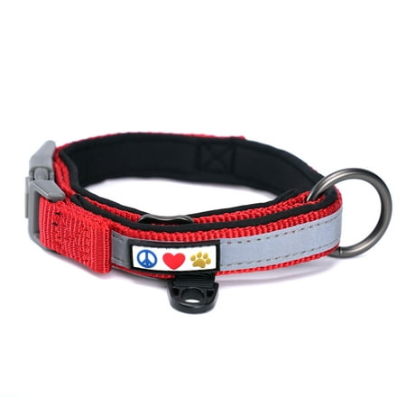 UPC: 0670579870238 | Pawtitas Martingale Padded Reflective Dog Collar Lumberjack Puppy Collar XXS Red