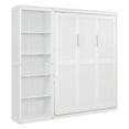 thumbnail image 5 of Full Size Murphy Bed with Shelves, Solid Wood Wall Bedframe for Multipurpose Guest Room or Home Office, Space-Saving, White, 5 of 9