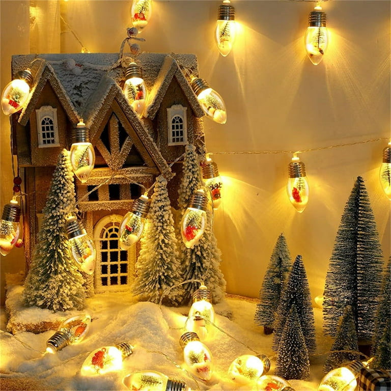 10 Battery Operated White LED Mini Lantern Christmas Lights - 4.6