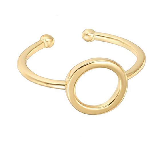 14K Gold Plated Rings for Women | Gold Karma Circle Ring | Stackable Rings