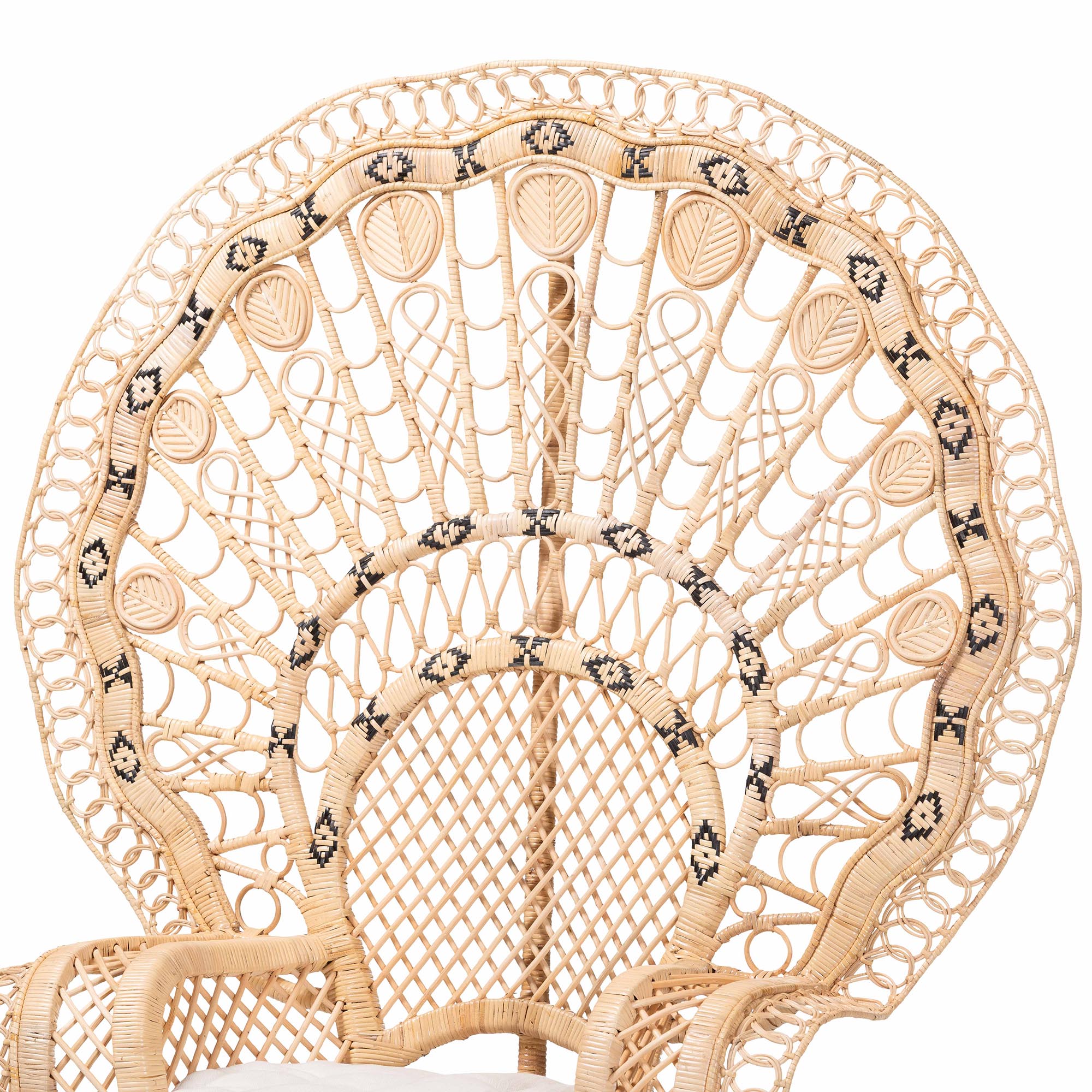 bali & pari Nafisa Boho Peacock Chair, Natural Brown