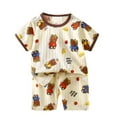 thumbnail image 4 of Atogsazn Baby Boy Summer Clothes Set Toddler Cartoon Cotton Short Sleeve Tshirt Shorts Outfit Pajamas Sets for Girl Red 8-9 Years, 4 of 5