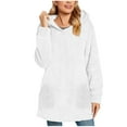 thumbnail image 2 of Karight Womens Fall Fashion Fuzzy Fleece Sweatshirt Long Sleeve Loose Sweatshirts Solid Color Winter Warm Pullover Pocket, 2 of 6