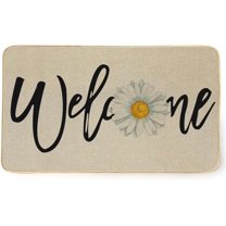 Spring Welcome Door Mat, Seasonal Daisy Decorative Rug Floor Doormat Switch Mat for Indoor Outdoor 17 x 30 Inch DM140
