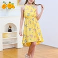 thumbnail image 4 of V.&GRIN Girls Dress 10-12 Yellow Halter Sleeveless Summer Sundress Smocked Waist Off-Shoulder Big Girls Clothes, 4 of 5